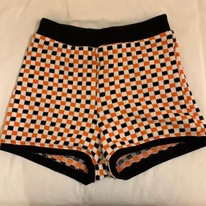 Zara Checkered Knit Booty Short